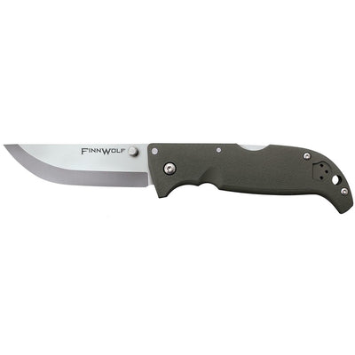 Cold Steel CS20NPF Finn Wolf 3.50" Folding Clip Point Plain Satin Polished AUS-8A SS Blade/OD Green Griv-Ex Handle Includes Pocket Clip