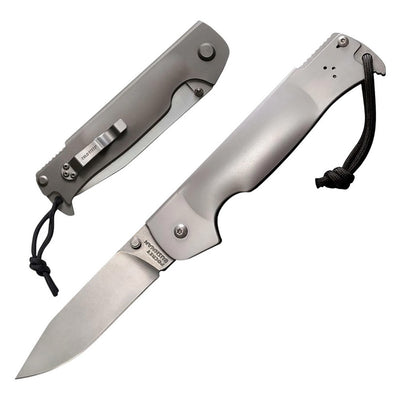 Cold Steel CS95FB Bushman Pocket 4.50" Folding Clip Point Plain Stone Washed 4116 Stainless Steel Blade/Stone Washed 420 Stainless Steel Handle Includes Pocket Clip