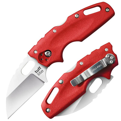 Cold Steel CS20LTR Tuff Lite  2.50" Folding Clip Point Plain AUS-8A SS Blade/Red Griv-Ex Handle Includes Pocket Clip