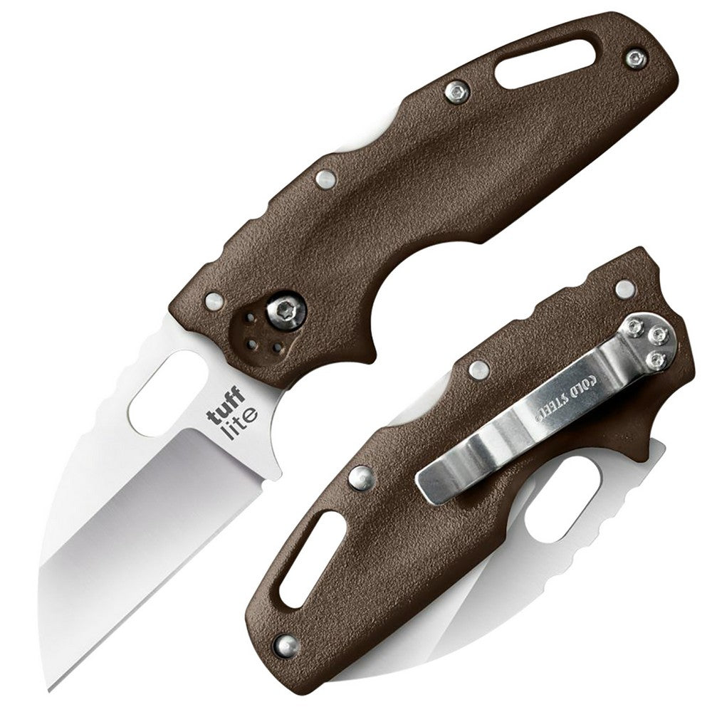 Cold Steel CS20LTF Tuff Lite  2.50" Folding Sheepsfoot Plain AUS-8A SS Blade/Flat Dark Earth Griv-Ex Handle Includes Pocket Clip