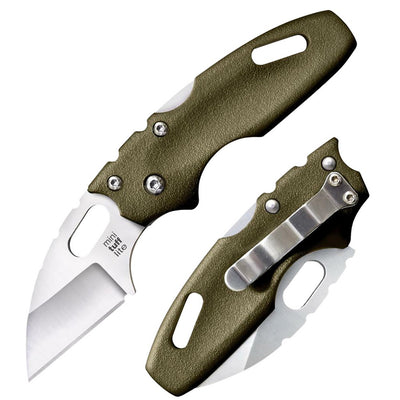 Cold Steel CS20MTGD Tuff Lite Mini 2" Folding Sheepsfoot Plain 4034 Stainless Steel Blade/OD Green Griv-Ex Handle Includes Pocket Clip