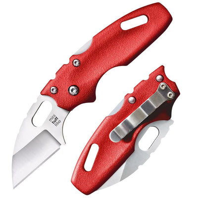 Cold Steel CS20MTR Tuff Lite Mini 2" Folding Sheepsfoot Plain 4034 Stainless Steel Blade/ Red Griv-Ex Handle Includes Pocket Clip