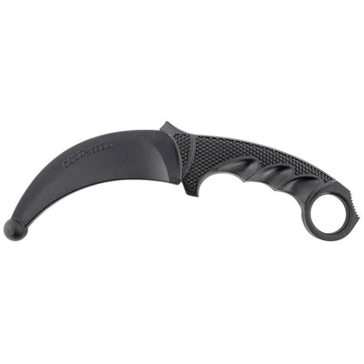 Cold Steel CS92R49 Karambit Rubber Trainer 4" Fixed Plain Black Santoprene Blade/Black Deep Checkered w/Ring Pommel Santoprene Handle