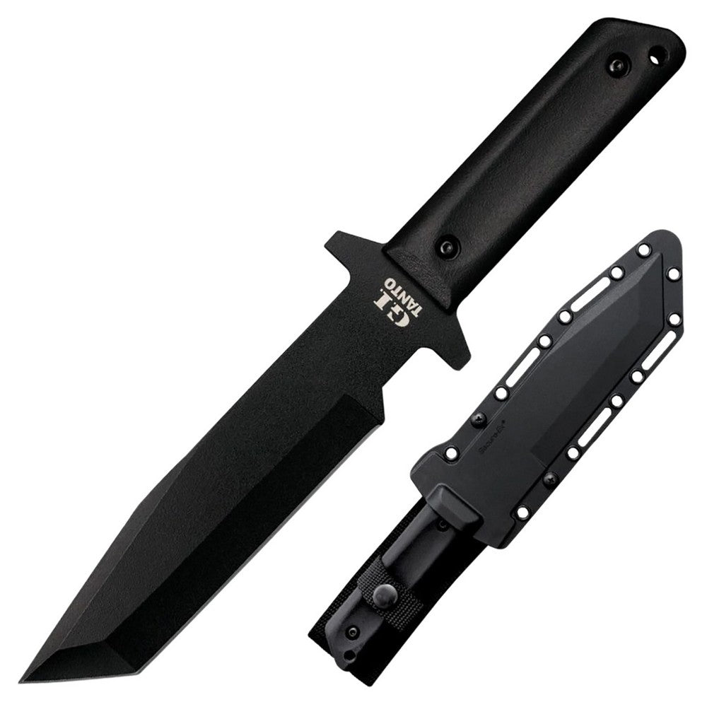 Cold Steel CS80PGTK G.I.  7" Fixed Tanto Plain Black Rust Resistant Finish 1055 Carbon Steel Blade/Black Polypropylene Scales Handle Includes Sheath