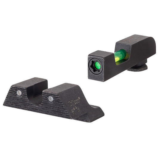 Trijicon 601106 DI Night Sight Set- Glock Small Frame  Black | Green Tritium/Fiber Optic Front Sight Black Outline Front Sight Green Tritium Black Outline Rear Sight