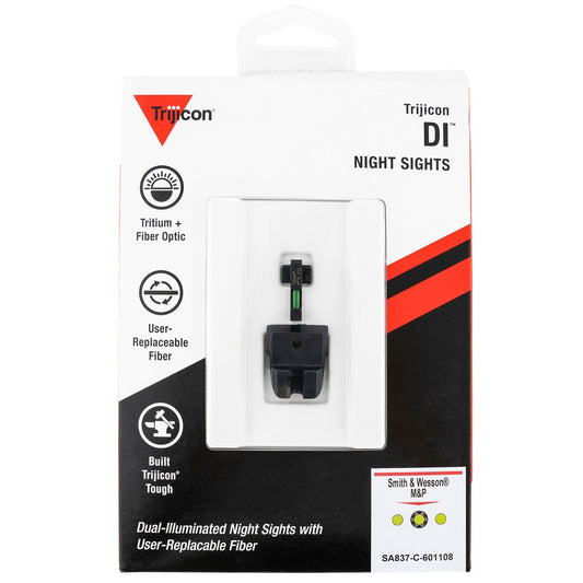 Trijicon 601108 DI Night Sight Set- Smith & Wesson M&P/ SD  Black | Green Tritium/Fiber Optic Front Sight Black Outline Front Sight Green Tritium Black Outline Rear Sight