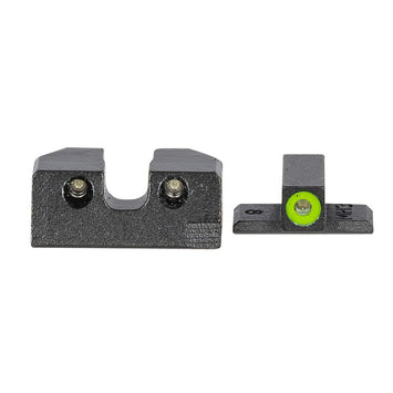 Meprolight USA 401103111 Hyper-Bright  Black | Green Tritium with Green Outline Front Sight Green Tritium with Black Outline Rear Sight Set
