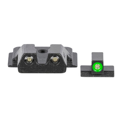 Meprolight USA 417703111 Hyper-Bright  Black | Green Tritium with Green Outline Front Sight Green Tritium with Black Outline Rear Sight Set