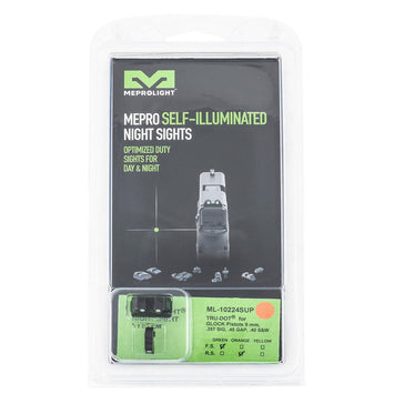 Meprolight USA 102243391 Tru-Dot  Black | Green Tritium Suppressor Height Front Sight Orange Tritium Suppressor Height Rear Sight Set