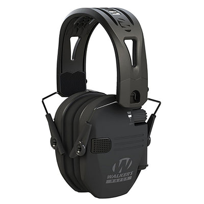 Walker's GWPRSEMRH RAZR Razor Slim Electronic Muff 23 dB Over the Head Black Polymer
