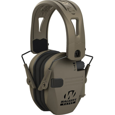 Walker's GWPRSEMRHMFDE Razor Slim Electronic Muff 23 dB Over the Head Flat Dark Earth Polymer