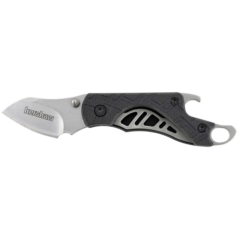 Kershaw 1025X Cinder  1.40" Folding Drop Point Plain Stonewashed 3Cr13MoV SS Blade Black Glass-Filled Nylon Handle Includes Key Ring