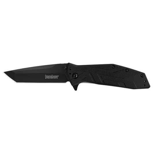 Kershaw 1990 Brawler  3" Folding Tanto Plain Black Oxide 8Cr13MoV SS Blade Black Glass-Filled Nylon Handle Includes Pocket Clip