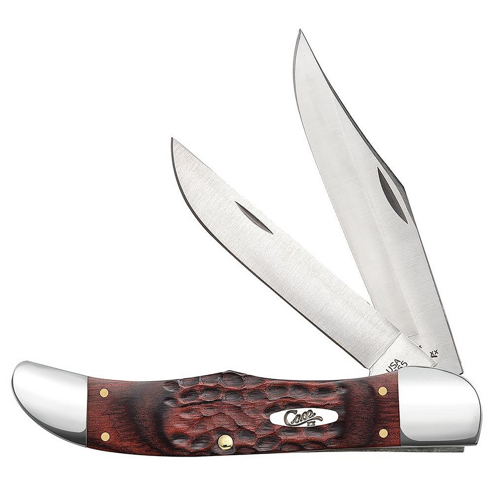 Case 00189 Hunter  4.10" Folding Clip/Skinner Plain As-Ground Tru-Sharp SS Blade/Jigged Rosewood Handle