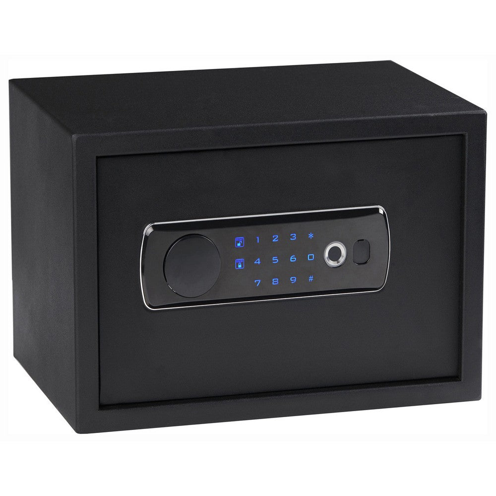 Bulldog BD5020 Duo w/Shelf Digital Keypad/Biometric/Key Entry Black Powder Coat Steel Holds 2 Handguns LED Keypad