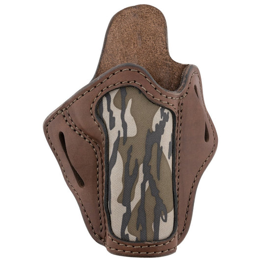 1791 Gunleather MOBH1BRWR BH1 Optic Ready OWB 01 Brown with Mossy Oak Leather Belt Slide Fits 5" 1911