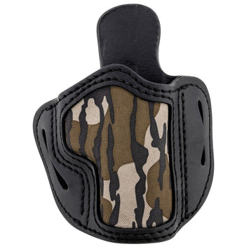 1791 Gunleather MOBH21SBLR BH2.1 Optic Ready OWB Size 2.1 Mossy Oak/Stealth Black Leather Belt Slide Compatible w/Glock 17/S&W M&P Shield/Springfield XD Right Hand