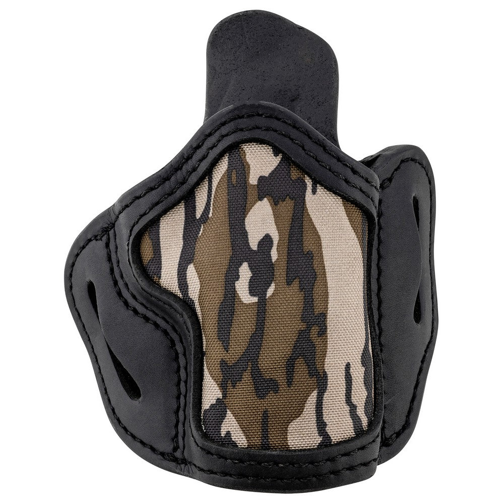 1791 Gunleather MOBH24SSBLR BH2.4S Optic Ready OWB Size 2.4 Mossy Oak/Stealth Black Leather Belt Slide Fits FN 509/Springfield XD-M/HK VP9SK Right Hand