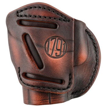 1791 Gunleather 4WH3VTGR 4-Way  IWB/OWB Size 03 Vintage Leather Belt Clip Compatible w/Glock 26/Ruger LC9/S&W M&P Shield/2.0 9/40 Right Hand