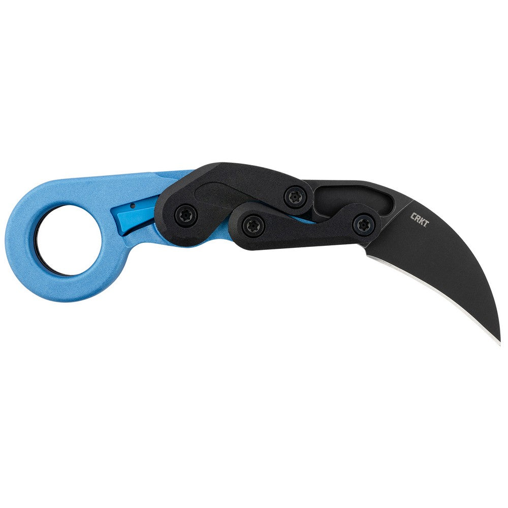 CRKT 4041B Provoke  2.47" Folding Hawkbill Plain Black Stonewashed 4116 Stainless Steel Blade/Blue Metallic Grivory Handle