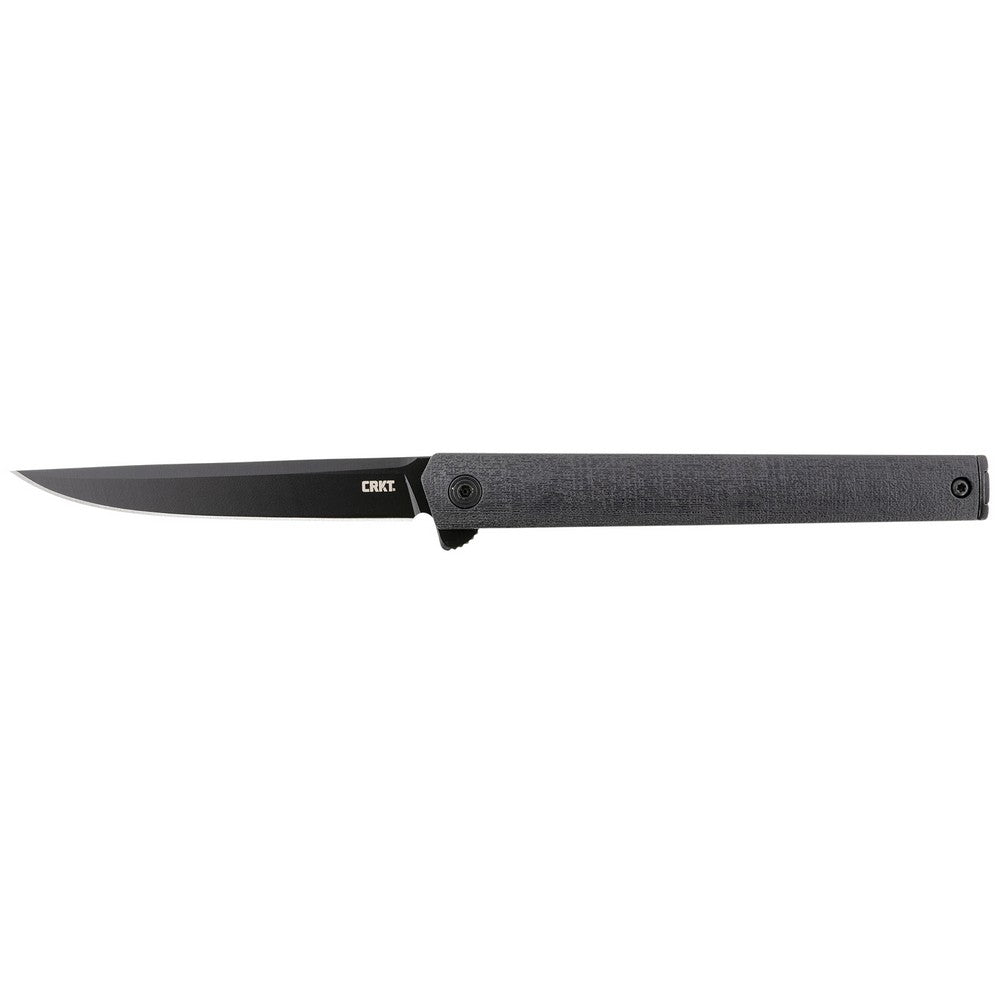 CRKT 7097K CEO Blackout 3.35" Folding Plain Black EDP AUS-8A SS Blade/Black GRN Handle Includes Pocket Clip