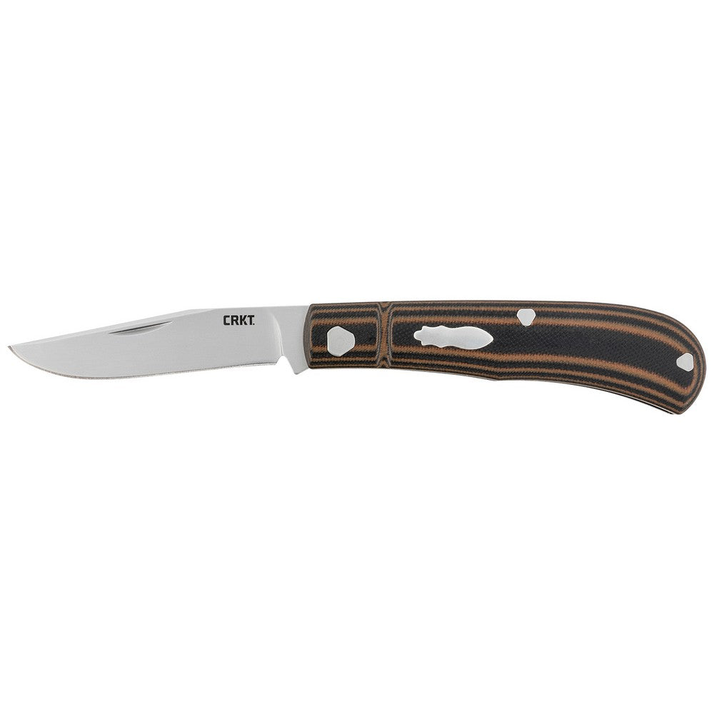 CRKT 7100 Venandi  3.14" Folding Clip Point Plain Bead Blasted 8Cr13MoV SS Blade/Black/Brown G10 Handle