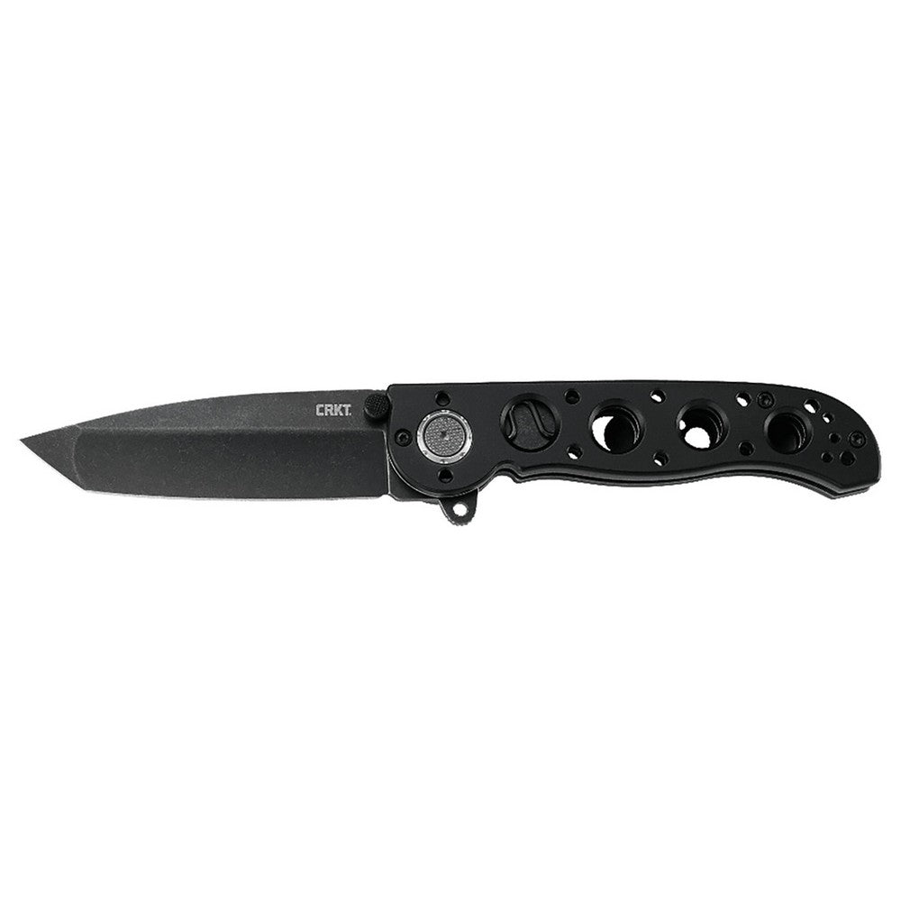 CRKT M1602DB M16 02DB 3.12" Folding Tanto Plain Black Stonewashed D2 Steel Blade/Black Aluminum Handle Includes Pocket Clip