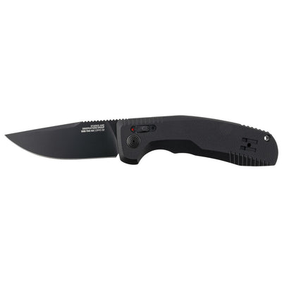 S.O.G SOG15380157 SOG-TAC Auto 3.43" Folding Plain Black TiNi Cryo D2 Steel Blade Black Micro-Textured Anodized Aluminum Handle Includes Pocket Clip
