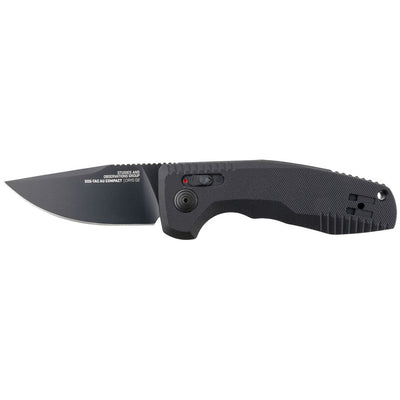 S.O.G SOG15380757 SOG-TAC Auto Compact 2.94" Folding Straight Back Plain Black TiNi Cryo D2 Steel Blade Black Micro-Textured Anodized Aluminum Handle Includes Pocket Clip