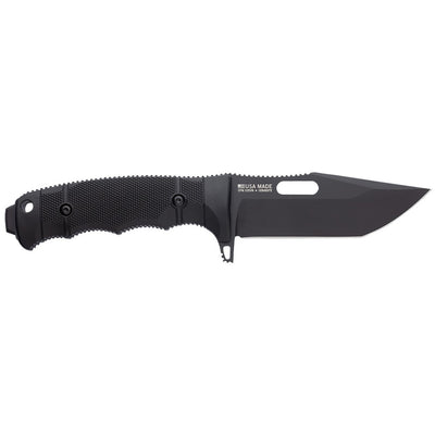 S.O.G SOG17210257 Seal FX 4.30" Fixed Tanto Plain Black Cerakote CPM S35VN SS Blade Black GRN/SS Handle Includes Sheath
