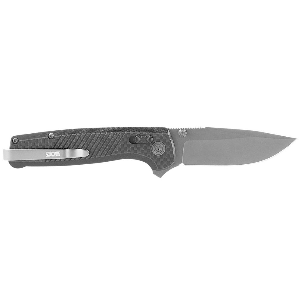 S.O.G SOGTM1032BX Terminus XR LTE 2.95" Folding Clip Point Plain Graphite TiCN Cryo CPM S35VN Steel Blade Black G10/Carbon Fiber Handle Features Box Packaging Includes Pocket Clip