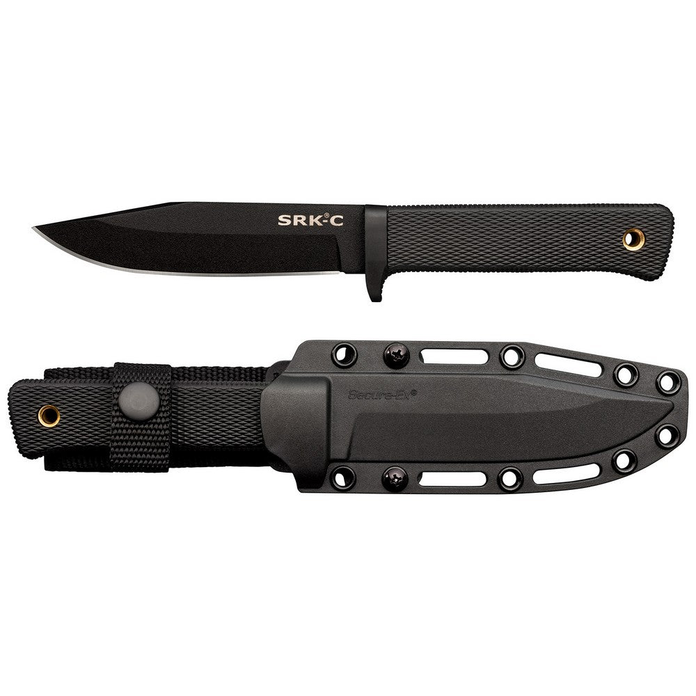 Cold Steel CS49LCKD SRK Compact 5" Fixed Plain Black Tuff-Ex Finish SK-5 Steel Blade/Black Kray-Ex Handle Includes Sheath