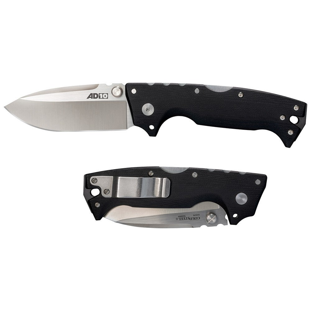 Cold Steel CS28DD AD-10  4" Folding Drop Point Plain S35VN SS Blade/Black G10 Handle Includes Pocket Clip