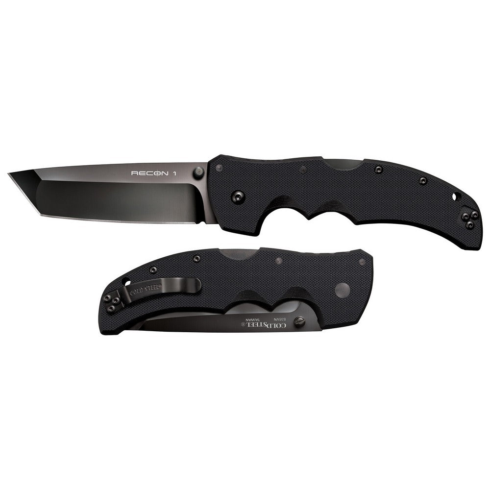 Cold Steel CS27BT Recon 1 4" Folding Tanto Plain DLC Coated American S35VN Blade/ Black Textured G10 Handle Includes Pocket Clip