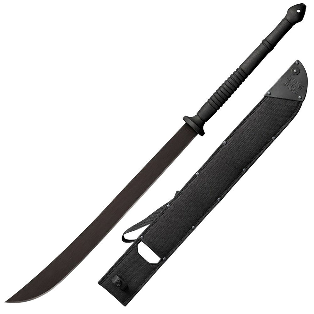 Cold Steel CS97THAMS Thai  22" Black Matte Baked-On Anti Rust 1055 Carbon Steel Blade/ Flat, Oval Black w/Steel Guards Polypropylene Handle 36.50" Long Includes Sheath