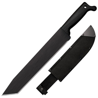 Cold Steel CS97BTMS Tanto  13" Black Matte Baked-On Anti Rust 1055 Carbon Steel Blade/ Black Polypropylene Handle 15.63" Long Includes Sheath