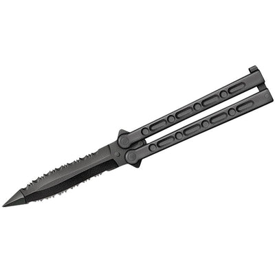 Cold Steel CS92EAA FGX Balisong 5" Folding Part Serrated Black Griv-Ex Blade & Handle