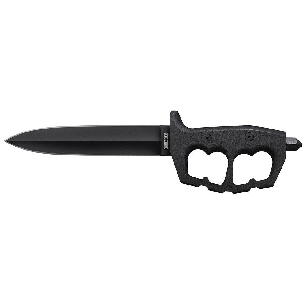 Cold Steel CS80NTP Chaos Double Edge 7.50" Fixed Plain Black SK-5 High Carbon Blade/Black w/ "D" Ring Guards Aluminum Handle