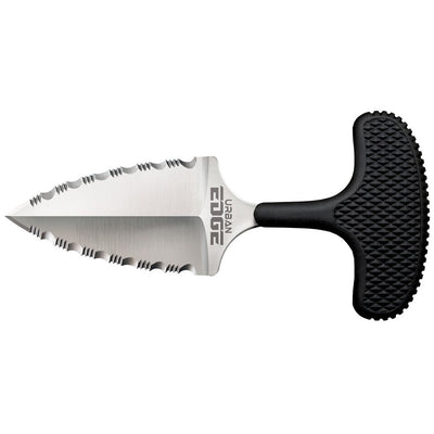 Cold Steel CS43XLSS Urban Edge  2.50" Fixed Serrated Stone Washed Japanese AUS-8A SS Blade/Black Textured Kray-Ex Handle