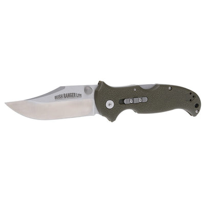 Cold Steel CS21AZ Bush Ranger Lite 3.50" Fixed Plain Clip Point Satin 8Cr13MoV SS Blade/OD Green GFN Handle
