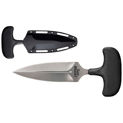Cold Steel CS12DBST Safe Maker I 4.50" Fixed Spear Point Plain Stone Washed AUS-8A SS Blade/ Black Kray-Ex Handle Includes Sheath
