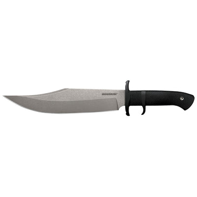 Cold Steel CS39LSWBA Marauder  9" Fixed Bowie Plain Stone Washed AUS-8A SS Blade/Black Kray-Ex Handle Includes Sheath