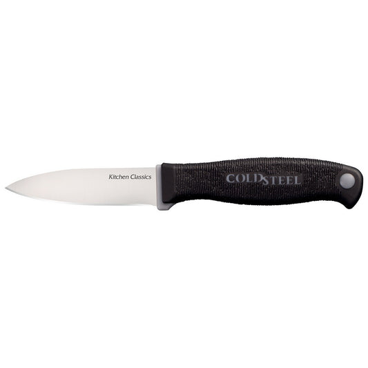 Cold Steel CS59KSPZ Kitchen Classics Paring 3" Fixed Plain Cryo 4116 SS Blade/4" Black Kray-Ex Handle