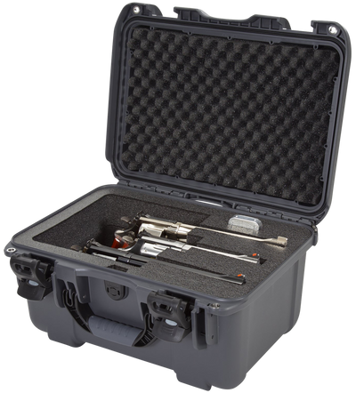 Nanuk 918REV07 918 3 Up Revolver Case Graphite Polymer w/ Foam Padding & Latches 14.90" L x 9.80" W x 8.60" H Interior Dimensions