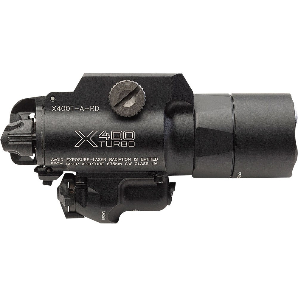 SureFire X400TARD X400T-A-RD Turbo Black Anodized 650 Lumens White LED/Red Laser