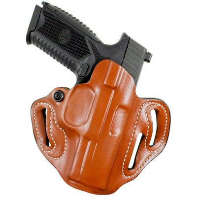 DeSantis Gunhide 002TB8WZ0 Speed Scabbard  OWB Tan Leather Belt Slide Fits Springfield Prodigy w/wo Red Dot Fits 5" Barrel Left Hand
