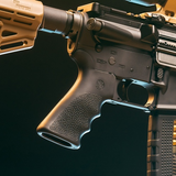 Hogue 15020 OverMolded Beavertail Cobblestone Black Rubber with Finger Grooves for AR-15, M16