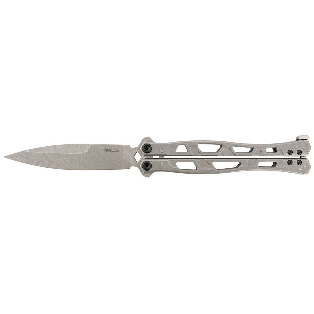 Kershaw 5050 Moonsault  4.60" Butterfly Spear Point Plain 14C28N Steel Blade, Stainless Steel Handle