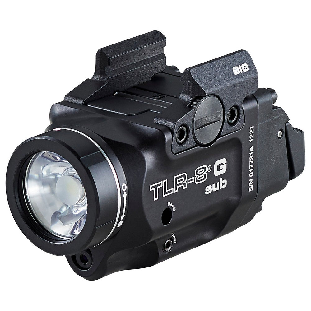 Streamlight 69437 TLR-8 w/Laser Black Anodized, Green Laser 5.0 mW/500 Lumens Output 510-530nm Wavelength, Fits Sig Sauer P365/P365XL