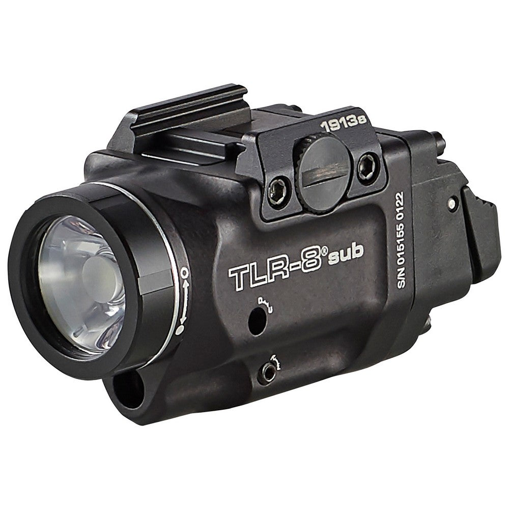 Streamlight 69418 TLR-8 Sub Gun Light with Red Laser  Black Anodized 500 Lumens White LED 1913 Short Railed Pistol